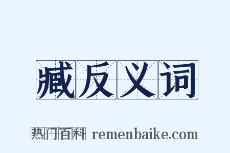 臧反义词是什么意思的图片